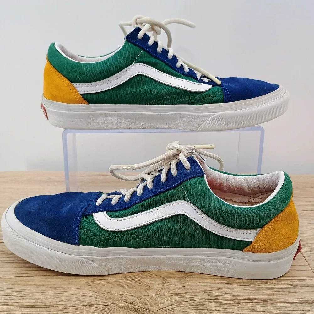 Vans Old Skool Yacht Club Skate Shoes Men's 7.5 Multi-Color Canvas Low Top Sneak